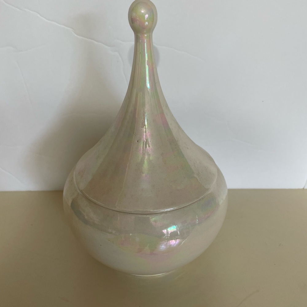 Iridescent, teardrop, handmade trinket box